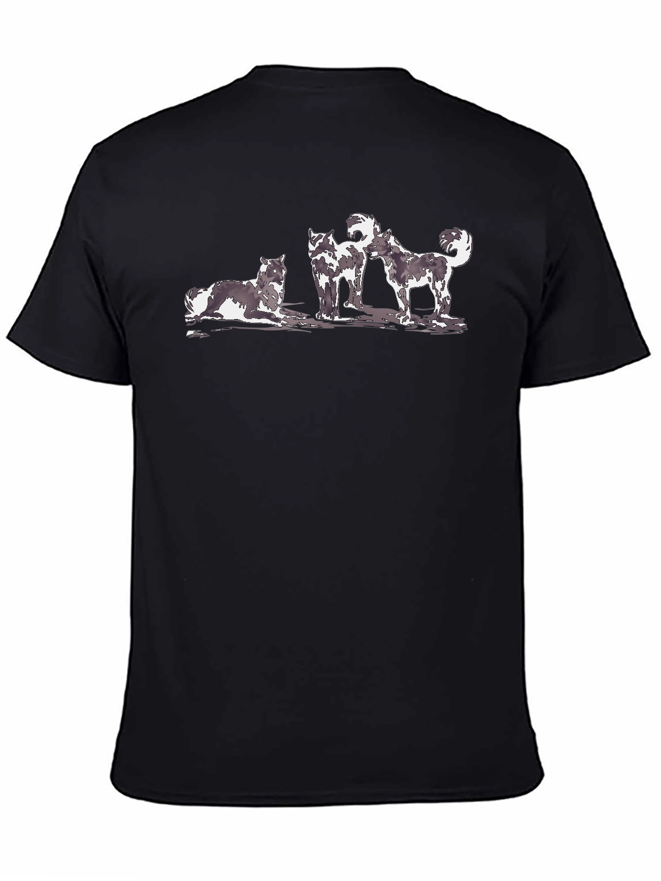 Husky Trio Graphic Black T-Shirt