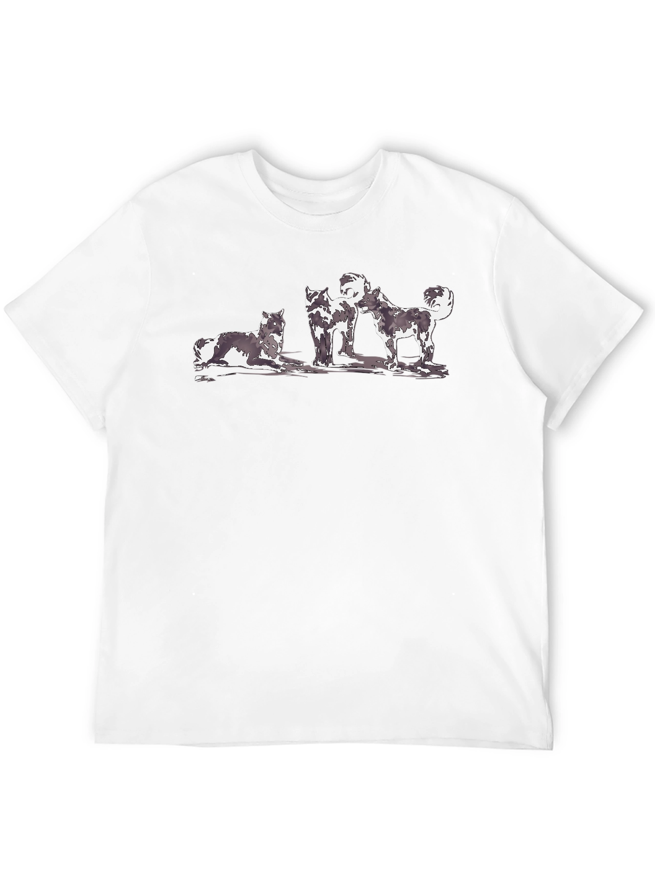 Husky Trio Graphic Black T-Shirt