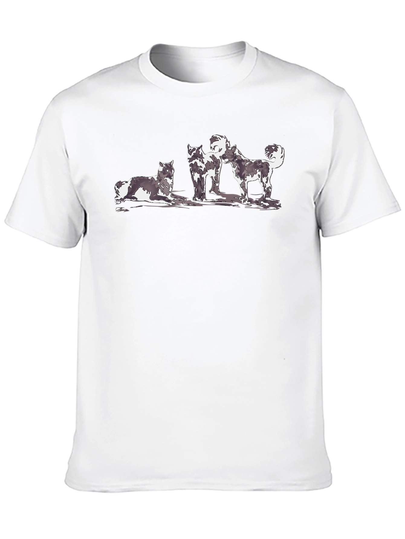 Husky Trio Graphic Black T-Shirt