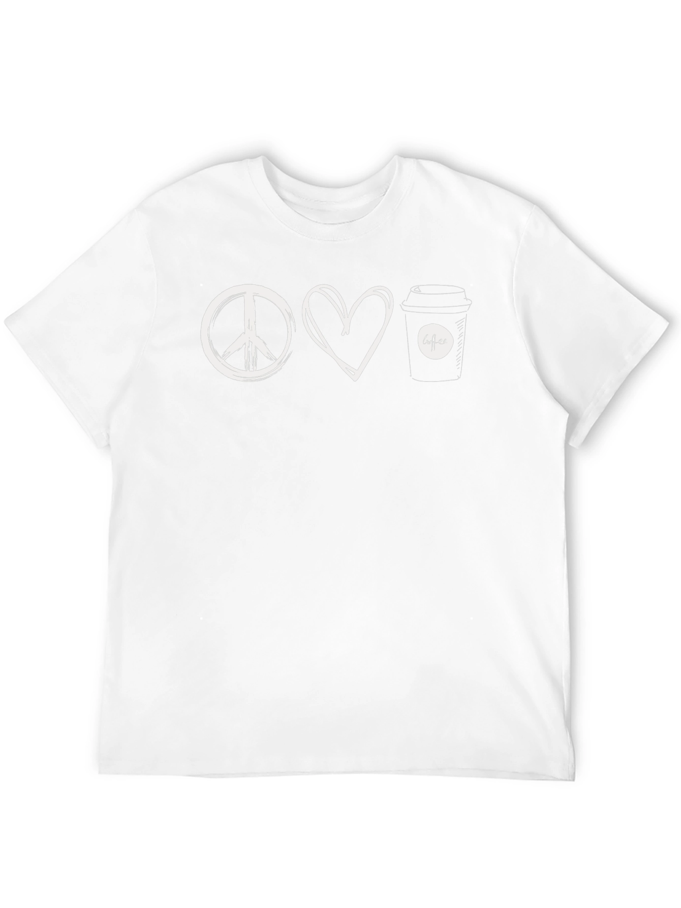 Peace Love Coffee Graphic Tee - Unisex Cotton T-Shirt