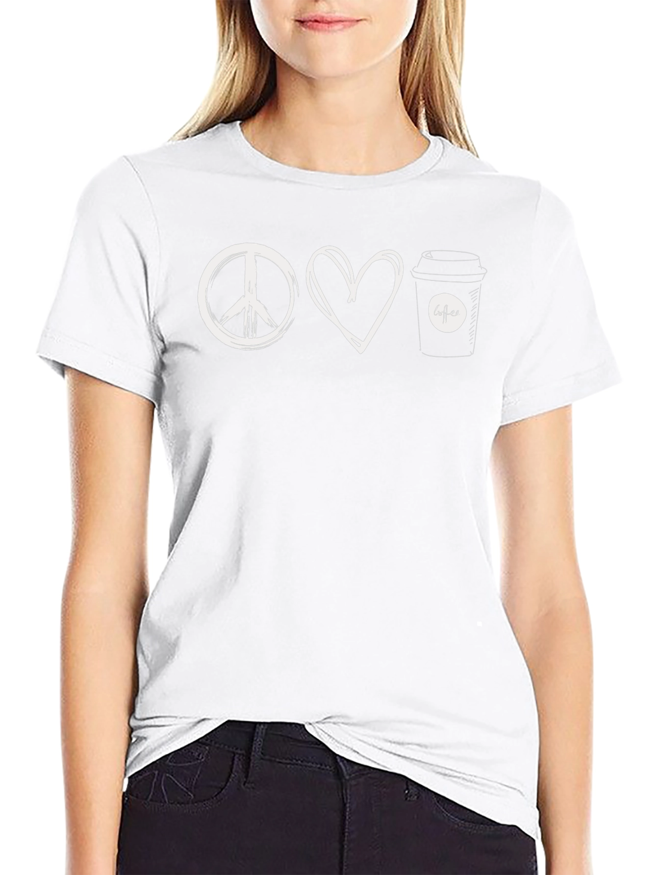 Peace Love Coffee Graphic Tee - Unisex Cotton T-Shirt