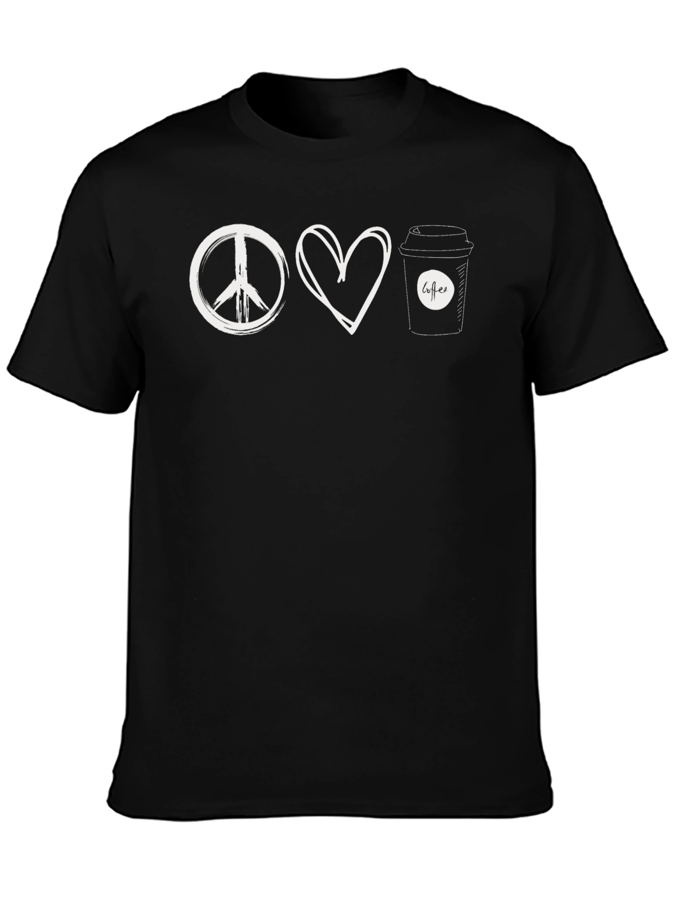 Peace Love Coffee Graphic Tee - Unisex Cotton T-Shirt