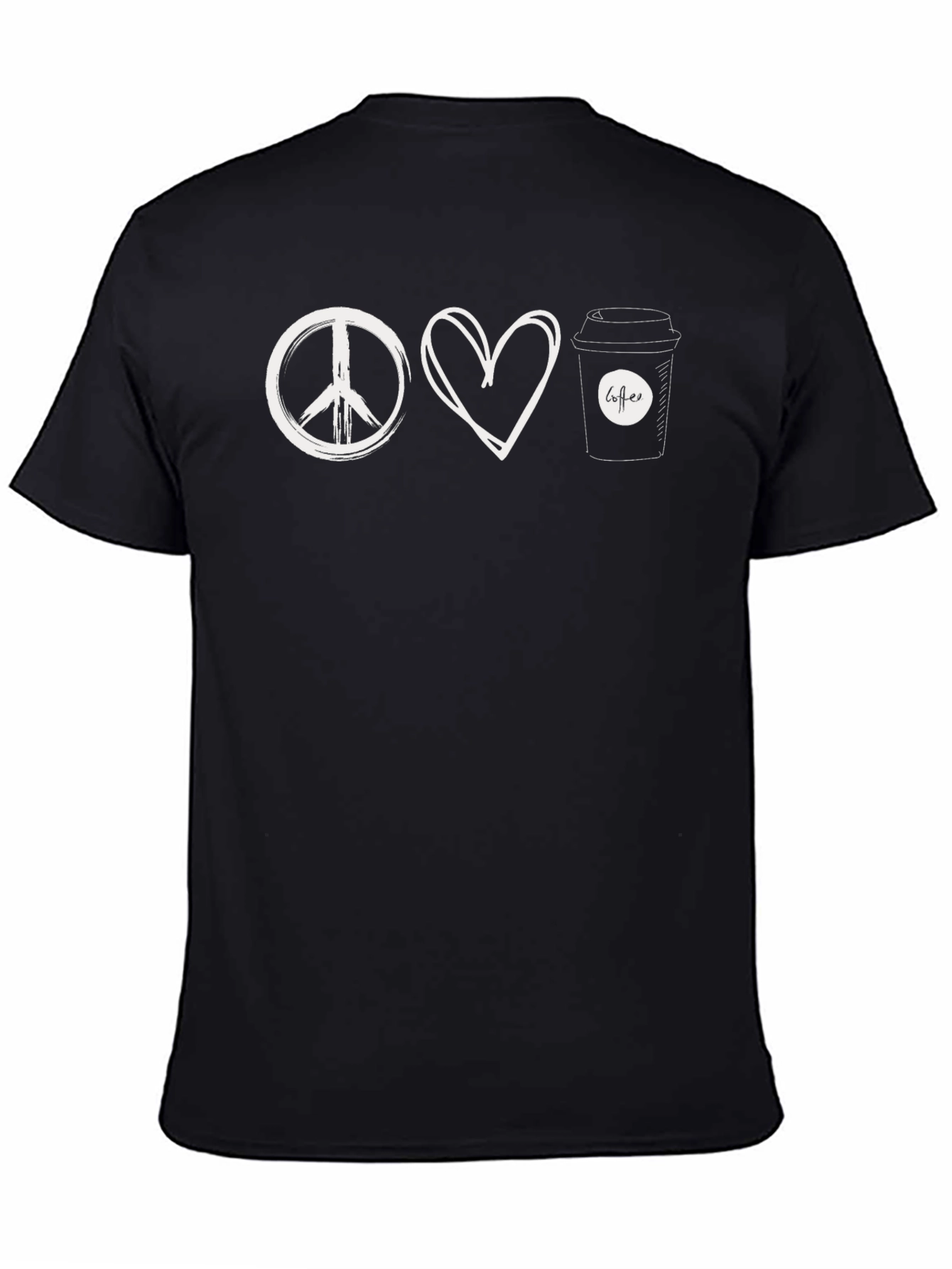 Peace Love Coffee Graphic Tee - Unisex Cotton T-Shirt