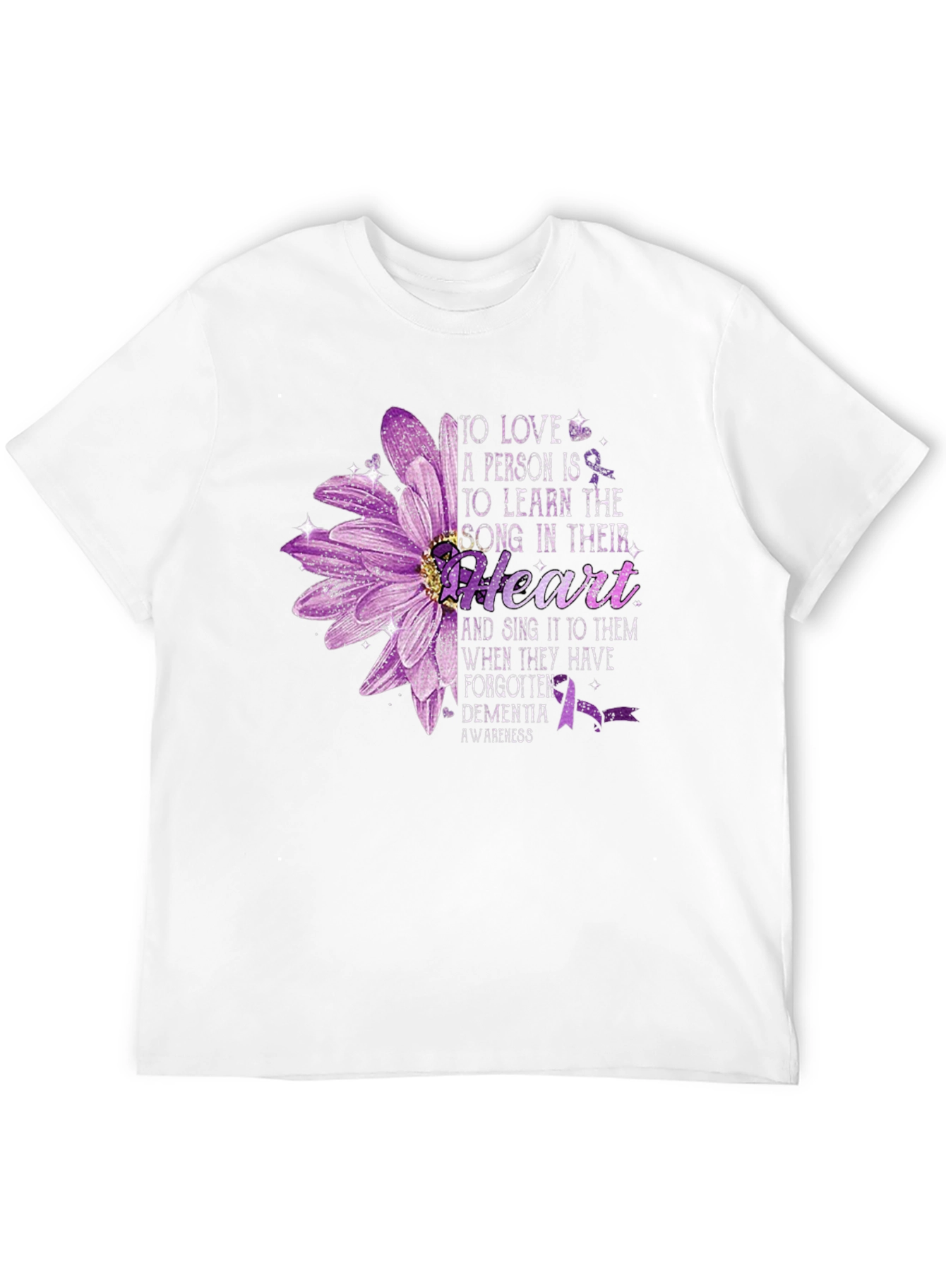 Dementia Awareness Flower Heart T-Shirt