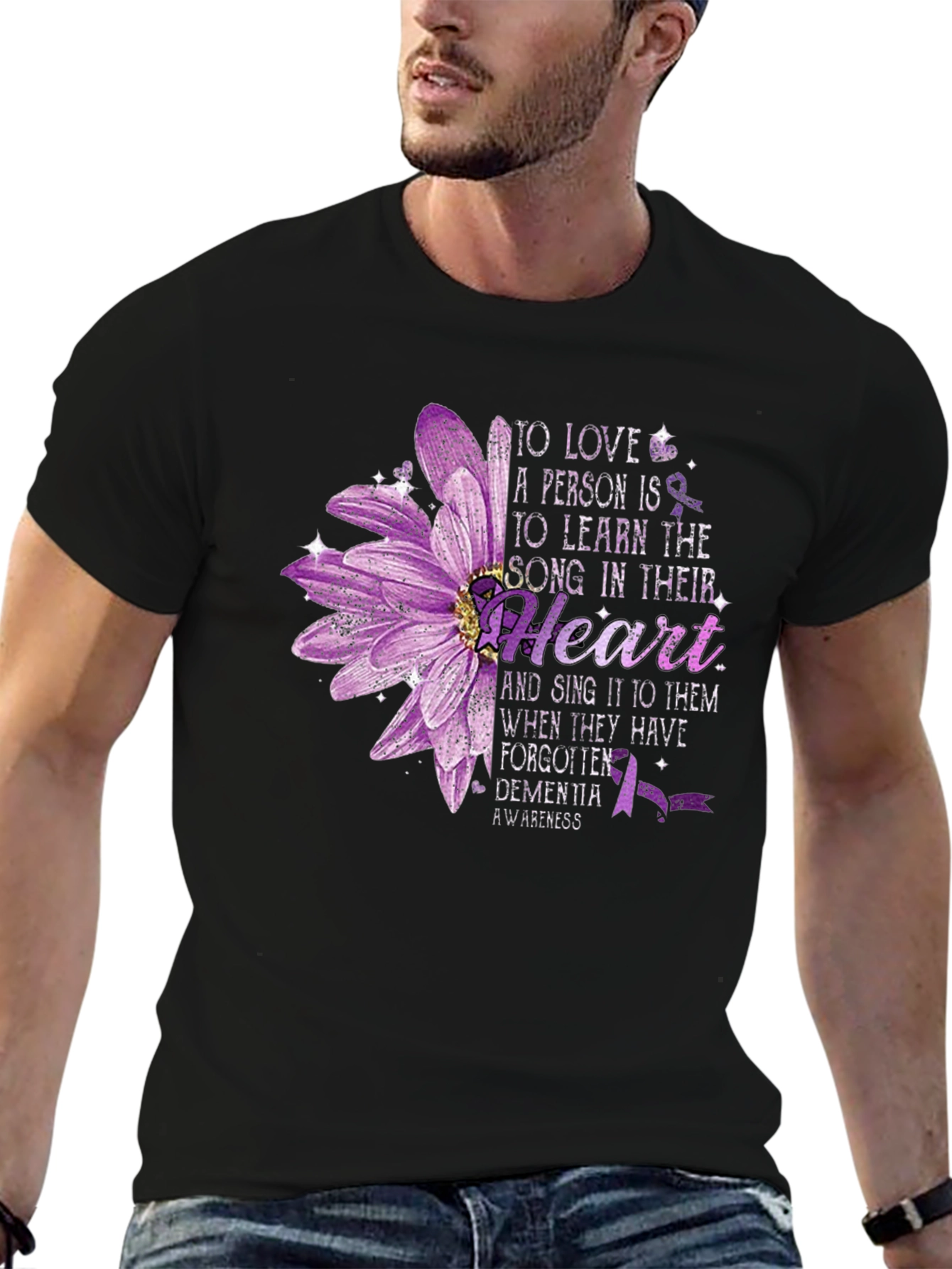 Dementia Awareness Flower Heart T-Shirt