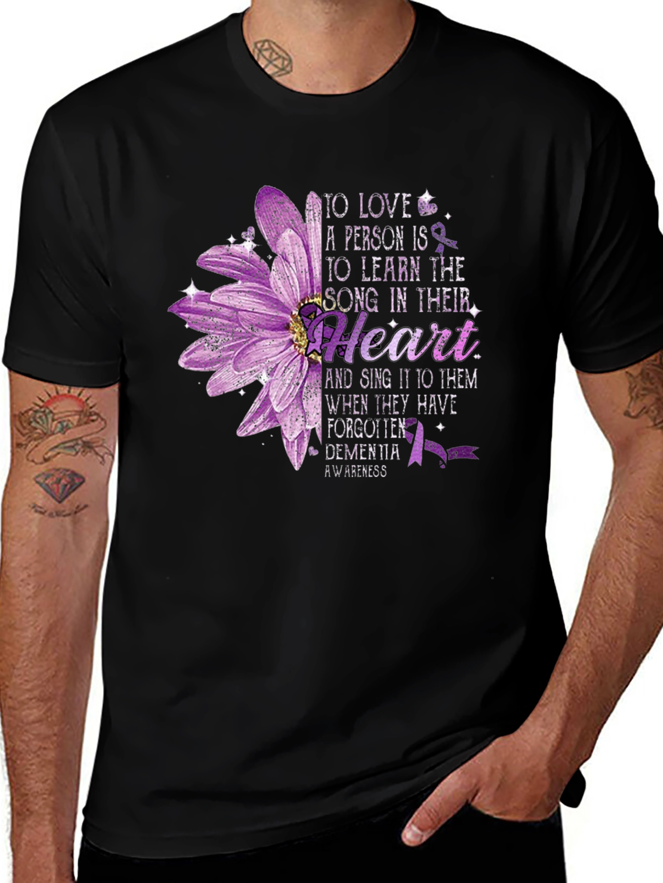 Dementia Awareness Flower Heart T-Shirt