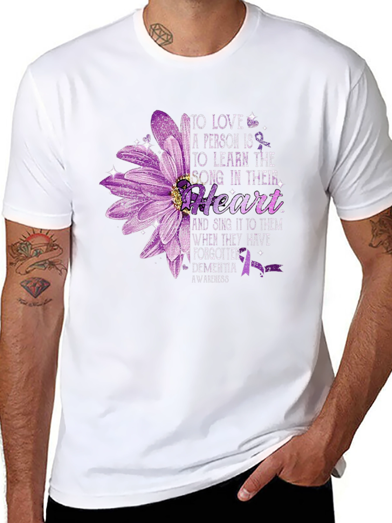 Dementia Awareness Flower Heart T-Shirt