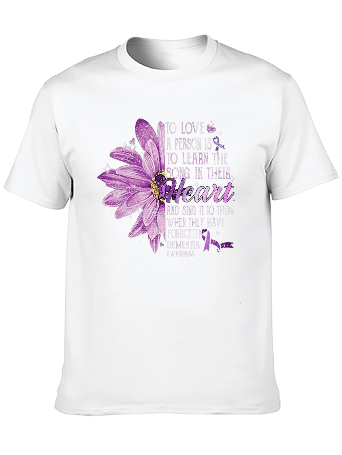 Dementia Awareness Flower Heart T-Shirt
