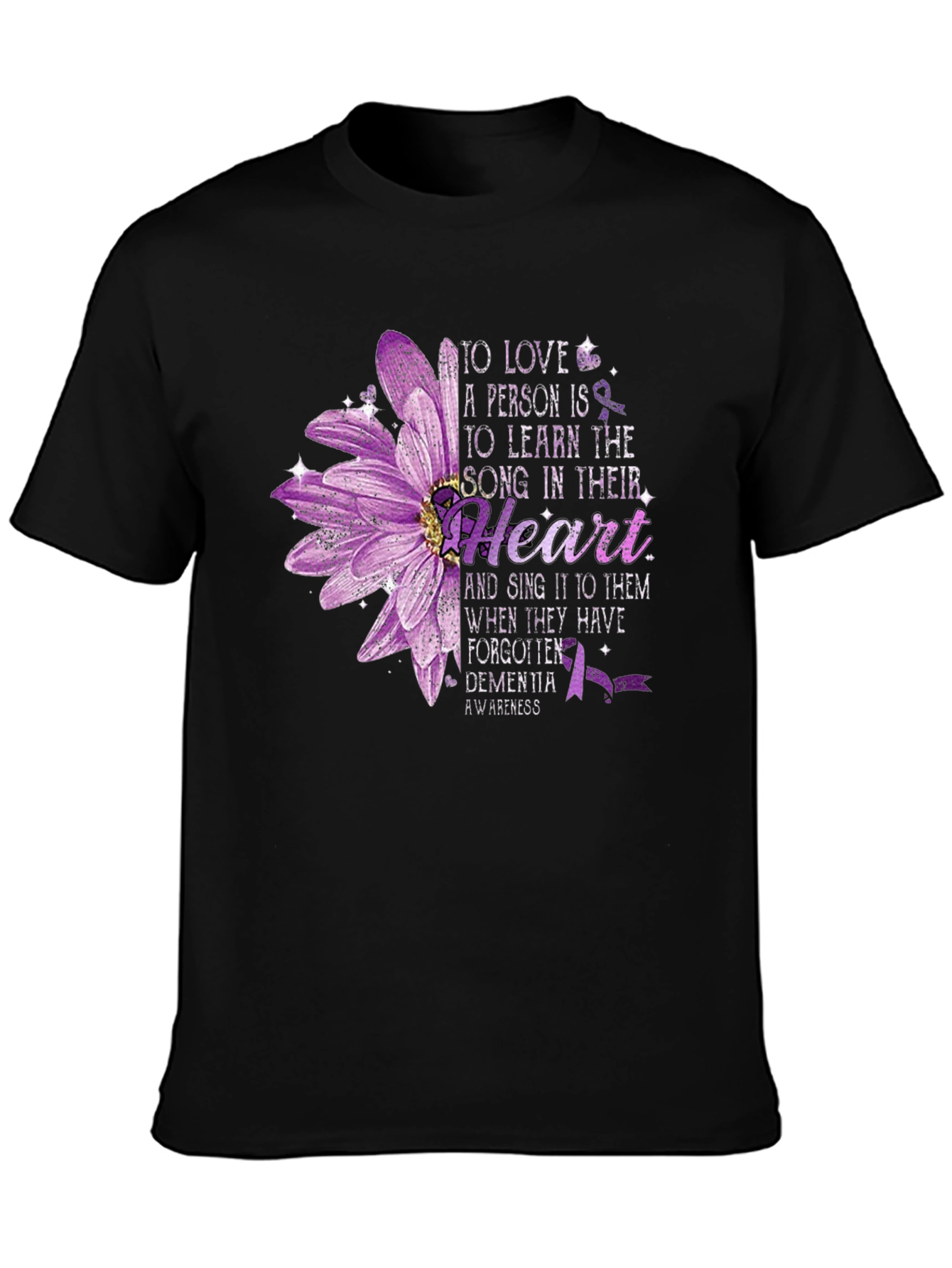 Dementia Awareness Flower Heart T-Shirt