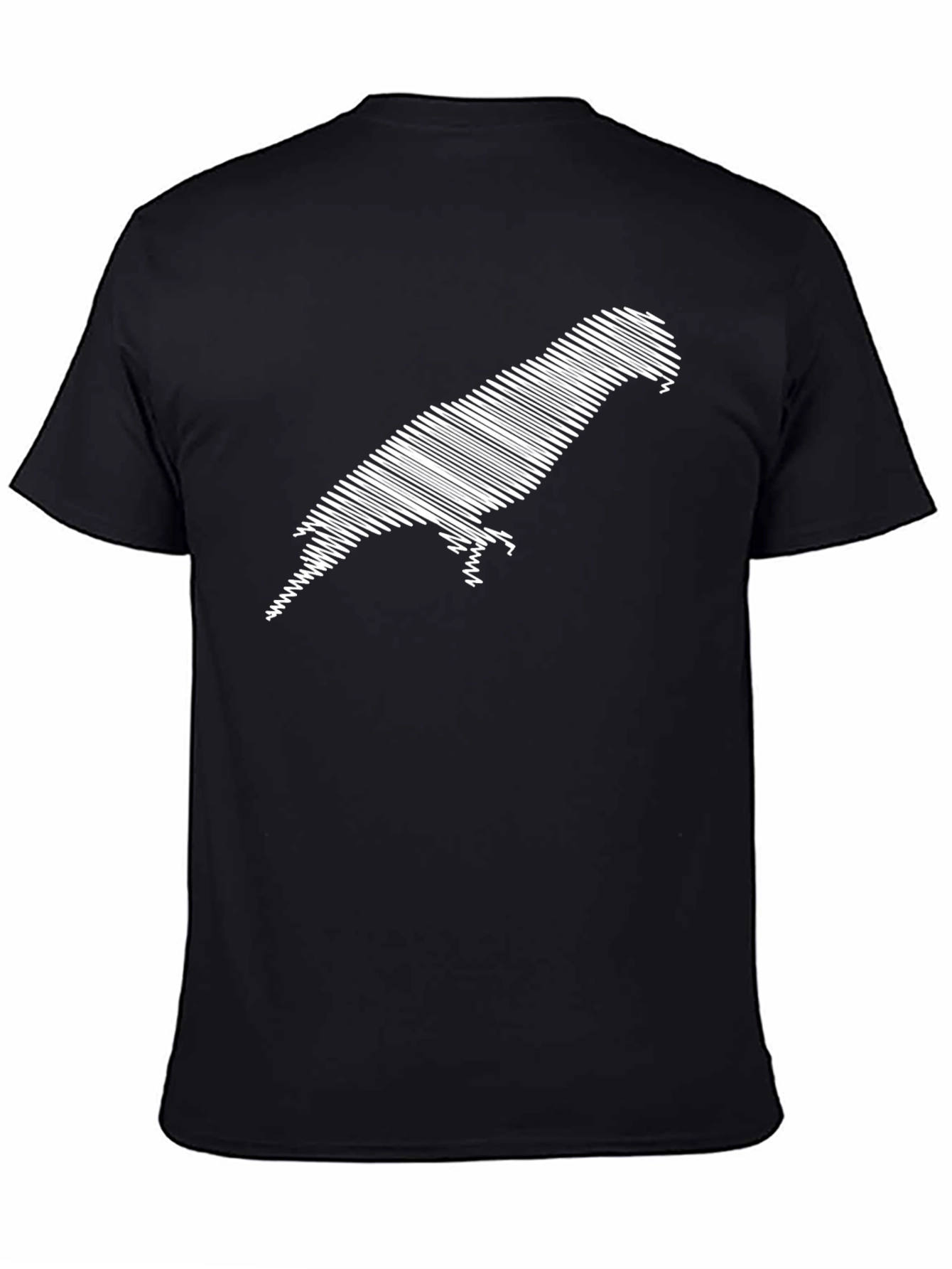 Stylish Parrot Graphic Tee - Black Cotton Comfort