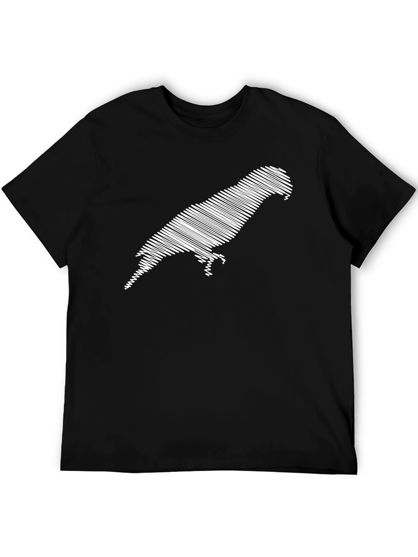 Stylish Parrot Graphic Tee - Black Cotton Comfort
