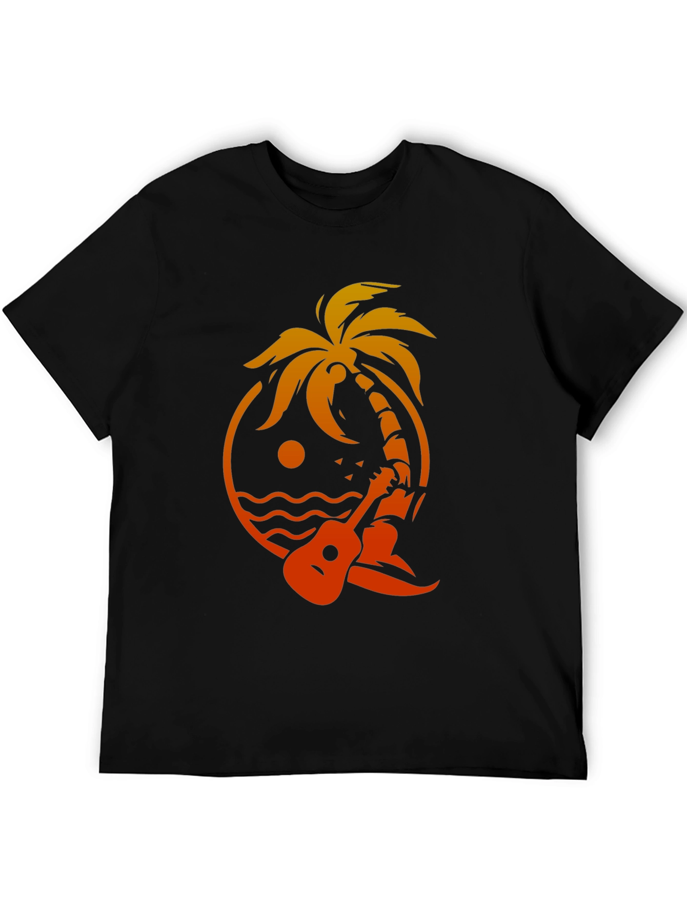 Tropical Vibes T-Shirt - Palm Tree Ukulele Graphic Tee