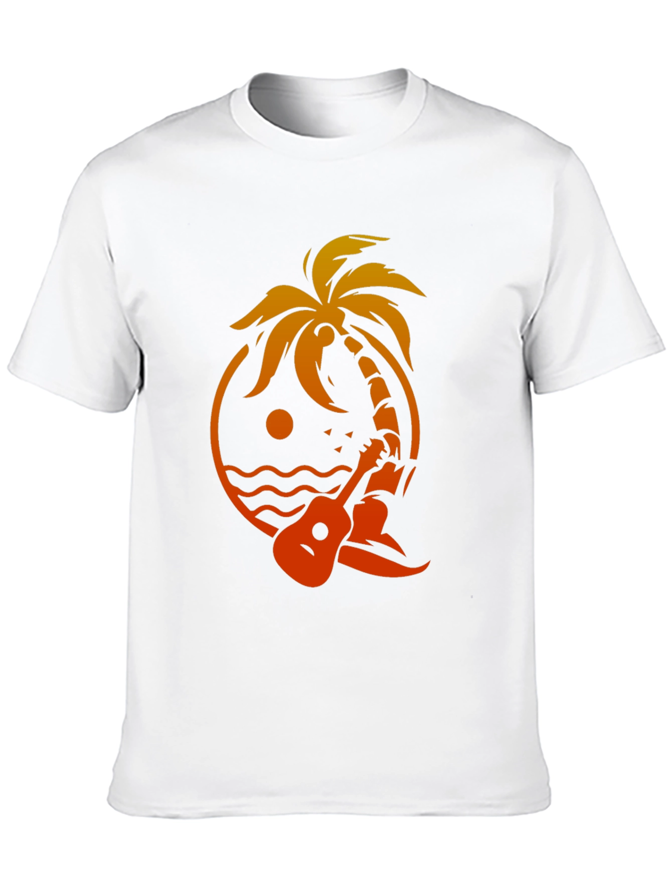 Tropical Vibes T-Shirt - Palm Tree Ukulele Graphic Tee
