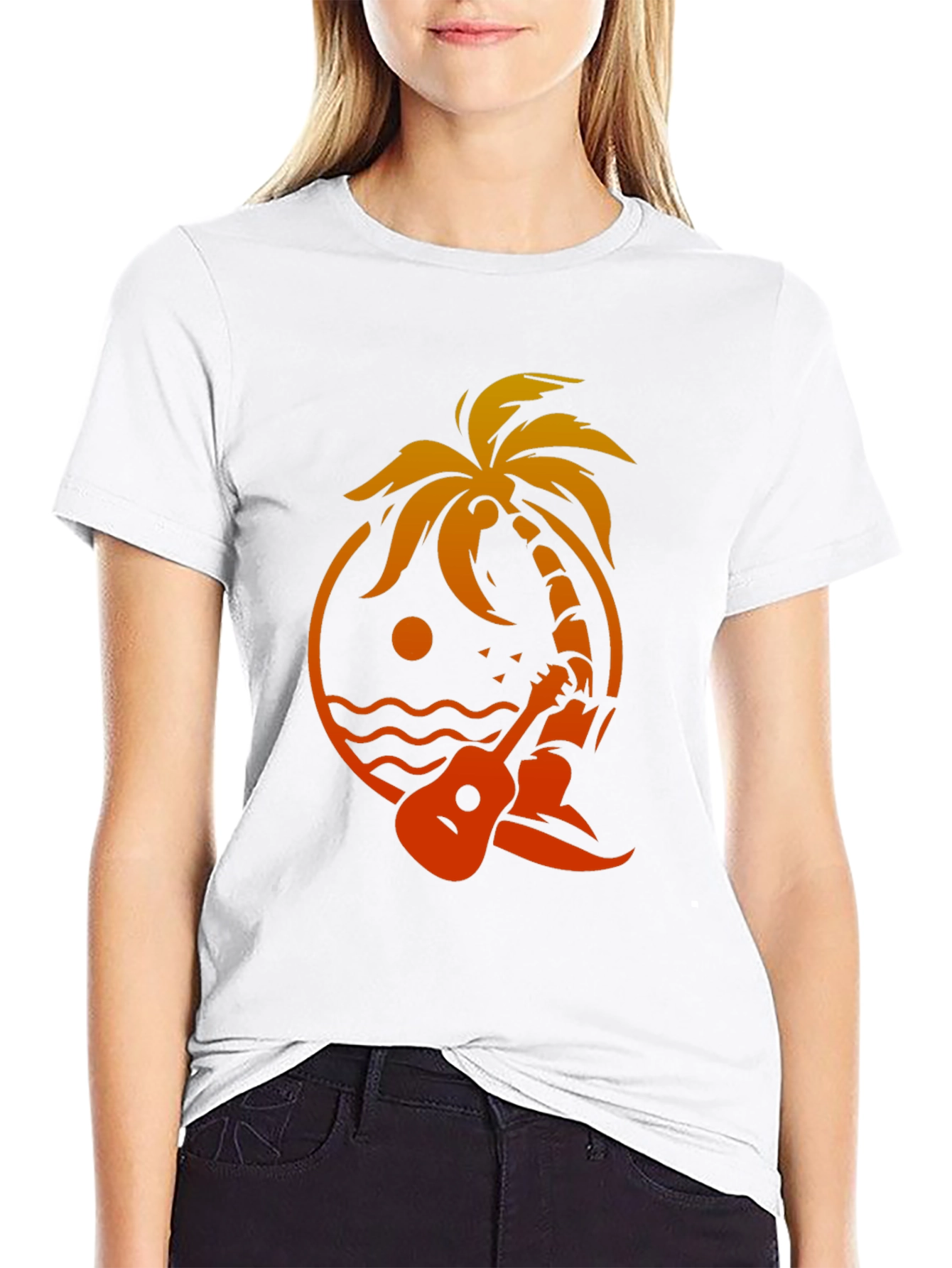 Tropical Vibes T-Shirt - Palm Tree Ukulele Graphic Tee