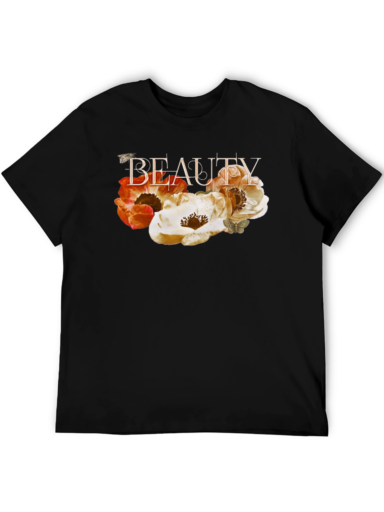 Floral Beauty Black T-Shirt