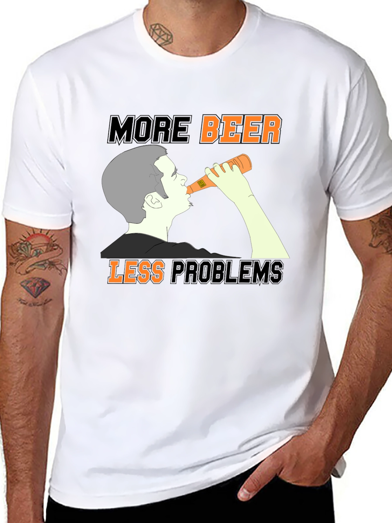 More Beer Less Problems Graphic Tee