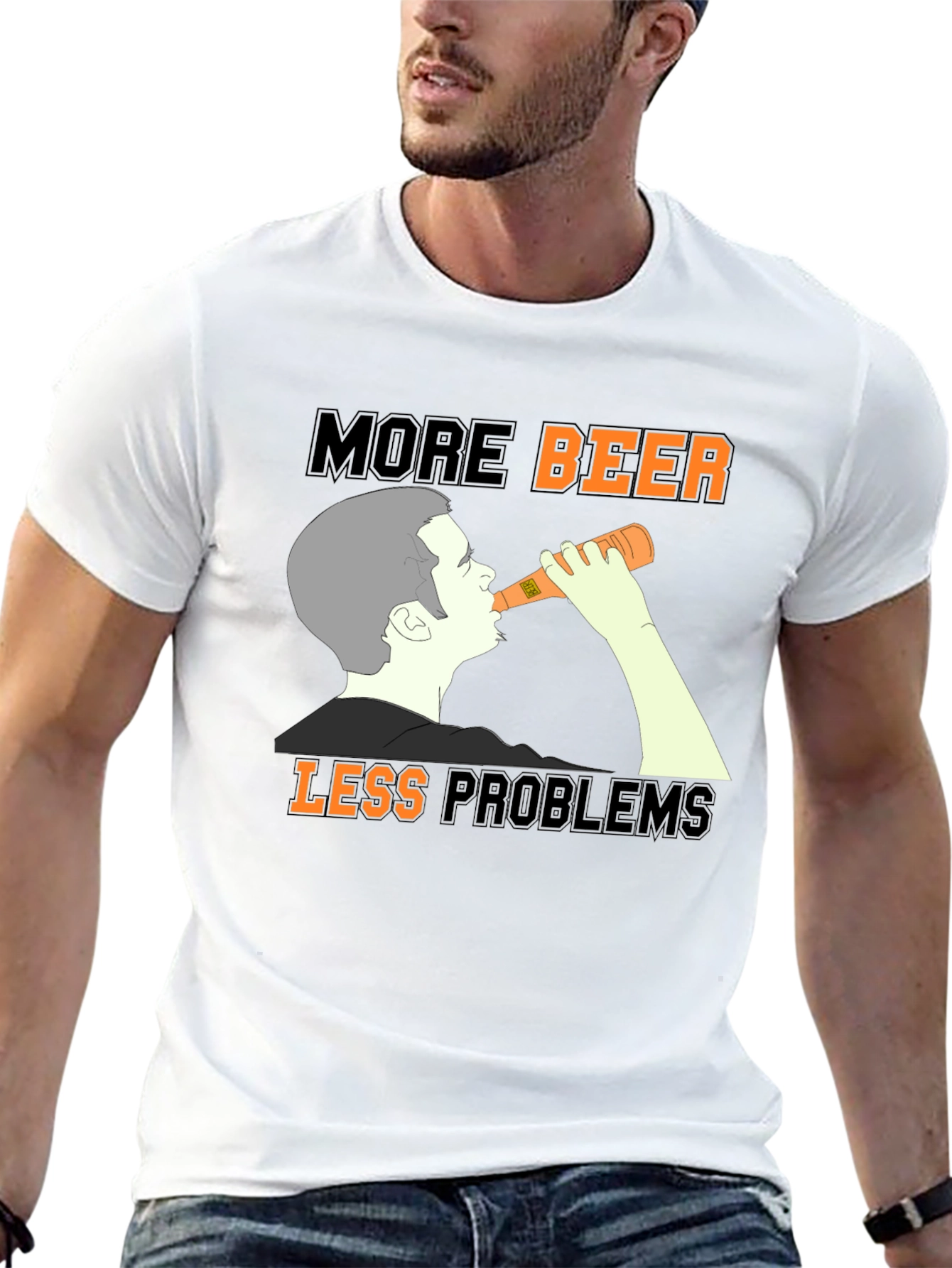 More Beer Less Problems Graphic Tee