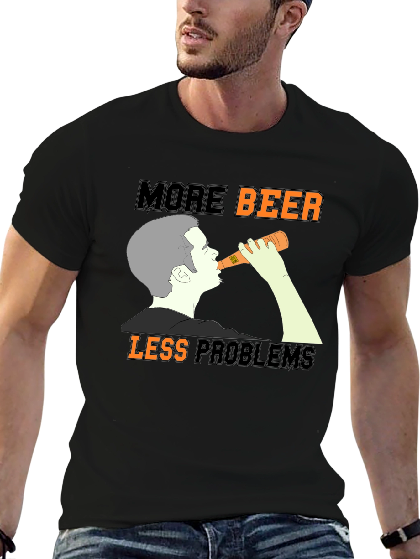 More Beer Less Problems Graphic Tee
