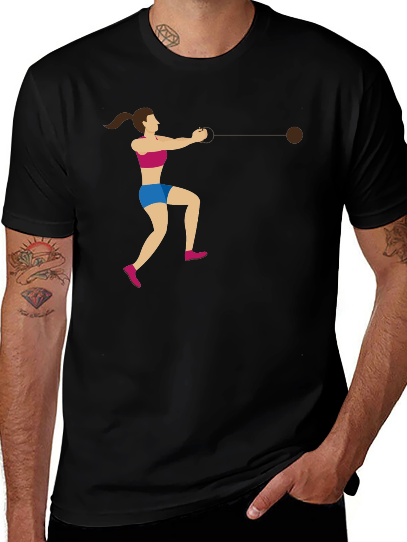 Hammer Throw Graphic Tee - Athletic Sport Shirt