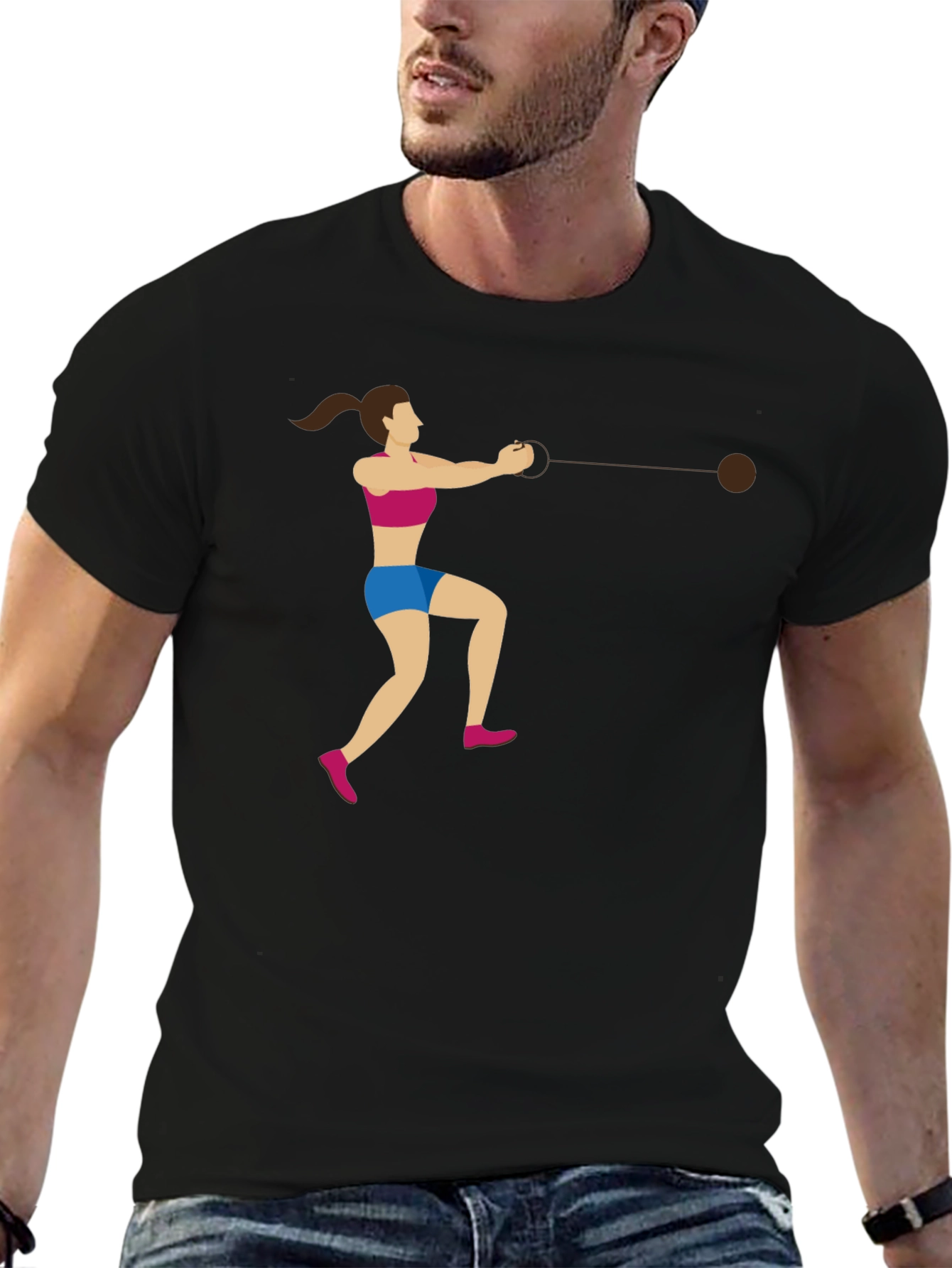 Hammer Throw Graphic Tee - Athletic Sport Shirt