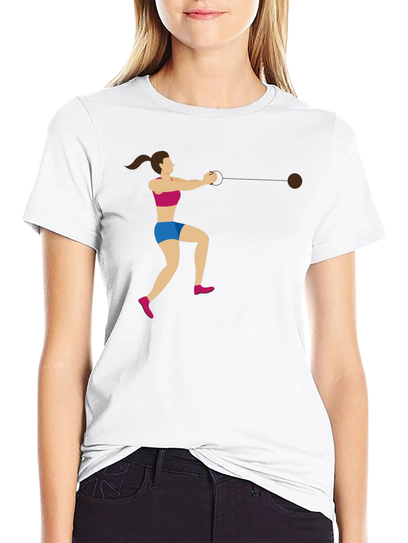 Hammer Throw Graphic Tee - Athletic Sport Shirt