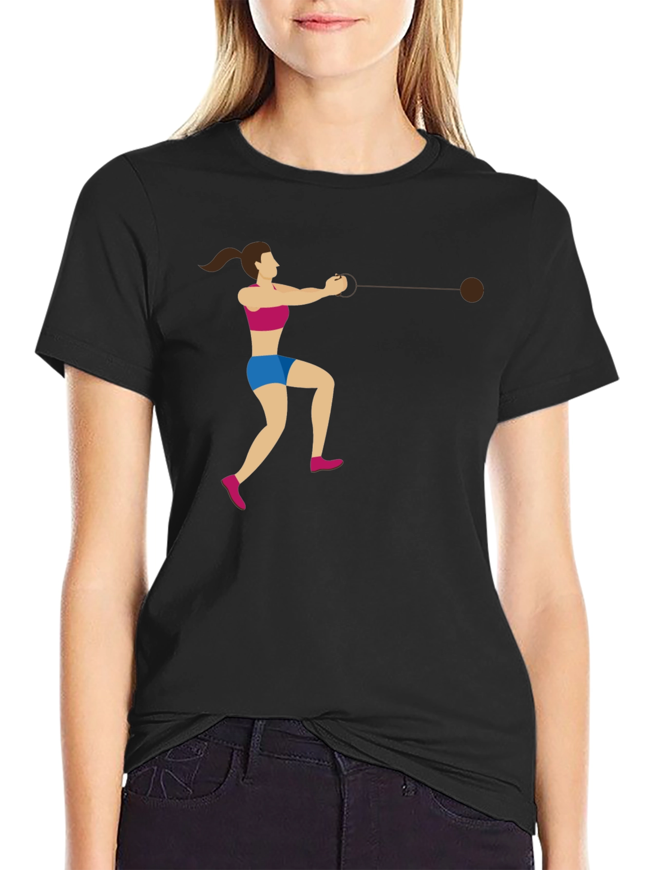 Hammer Throw Graphic Tee - Athletic Sport Shirt