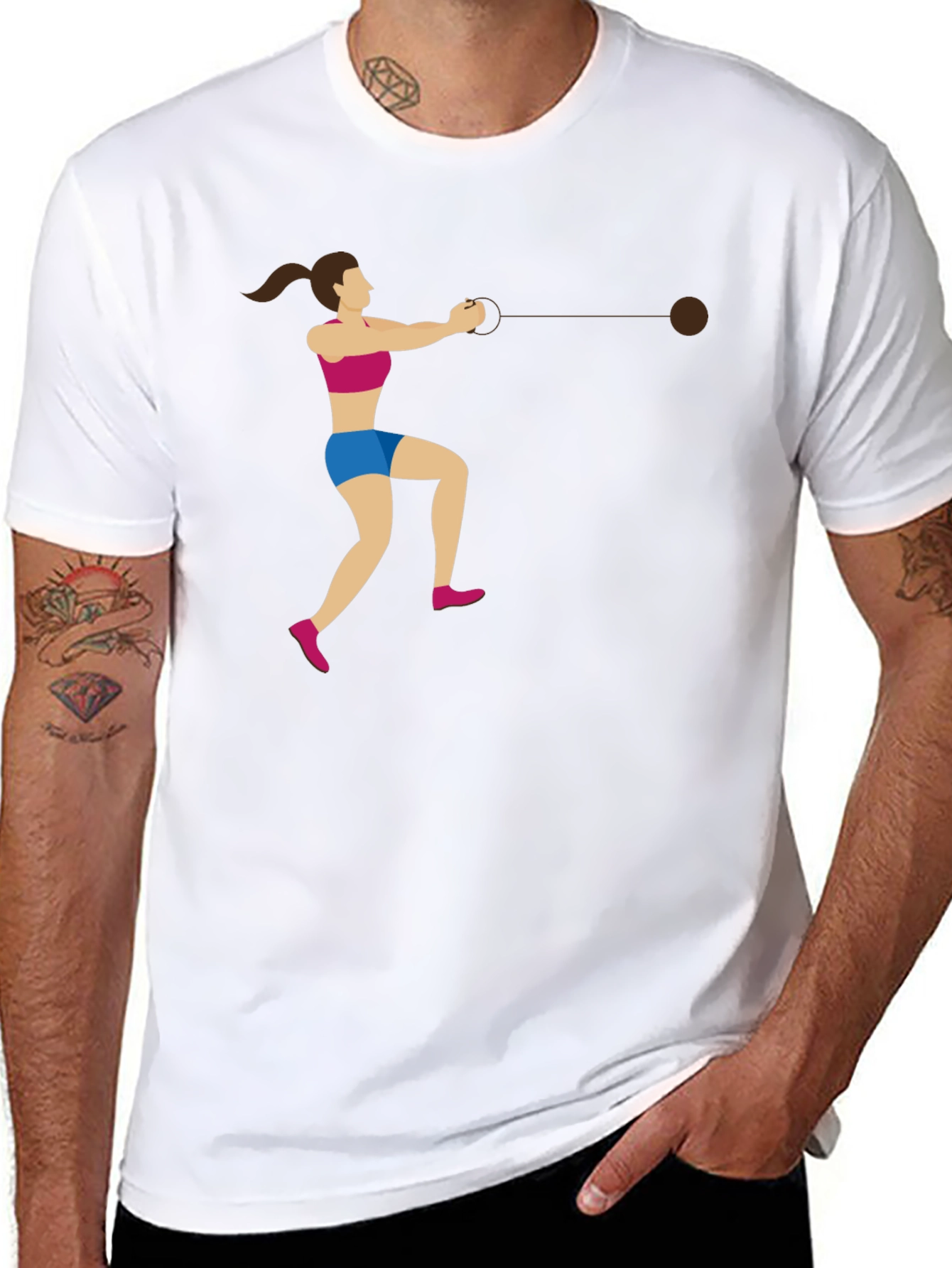 Hammer Throw Graphic Tee - Athletic Sport Shirt