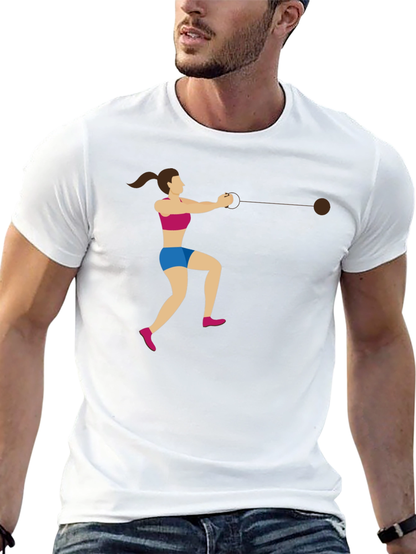 Hammer Throw Graphic Tee - Athletic Sport Shirt