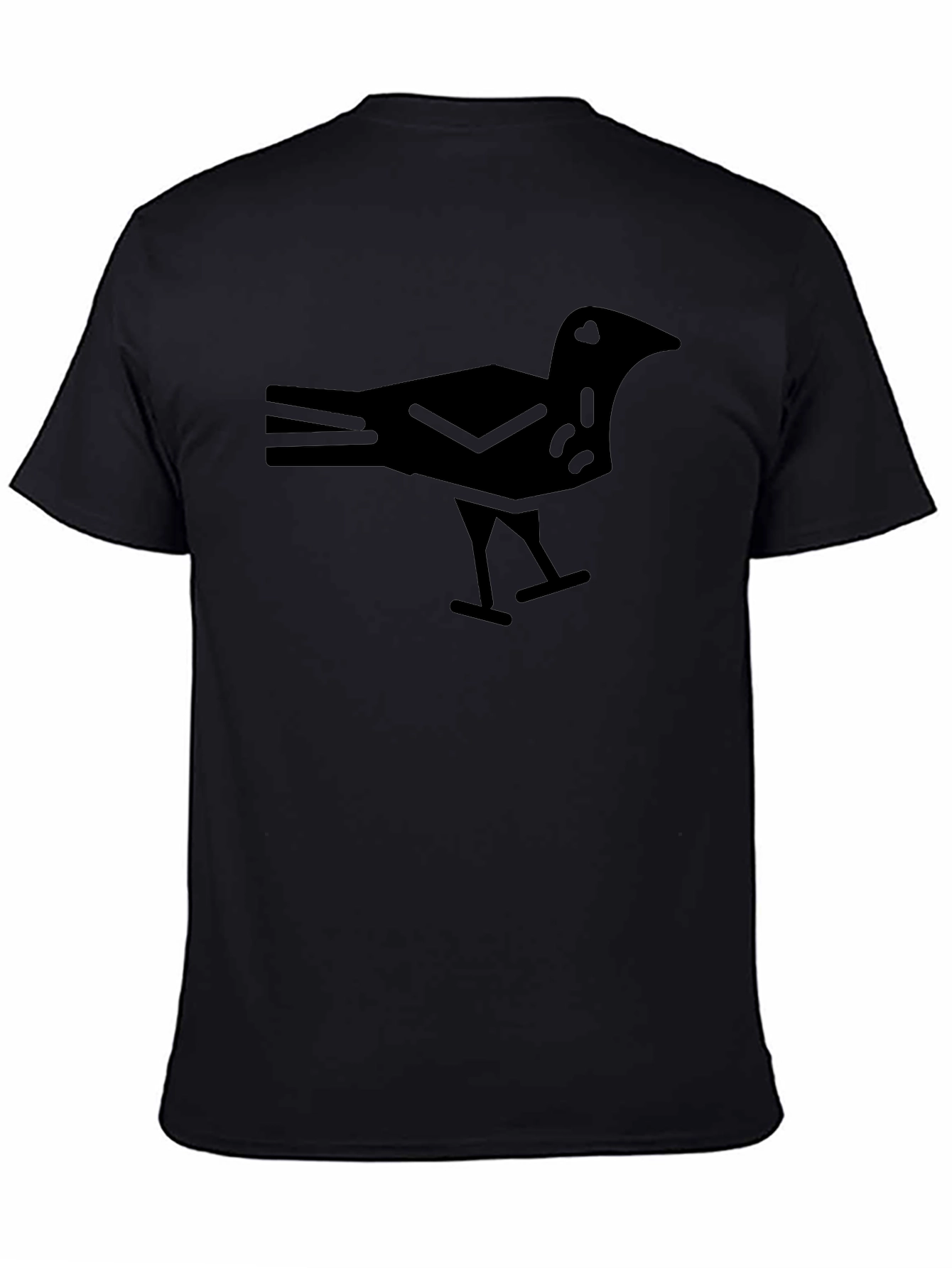 Minimalist Crow Graphic Black T-Shirt