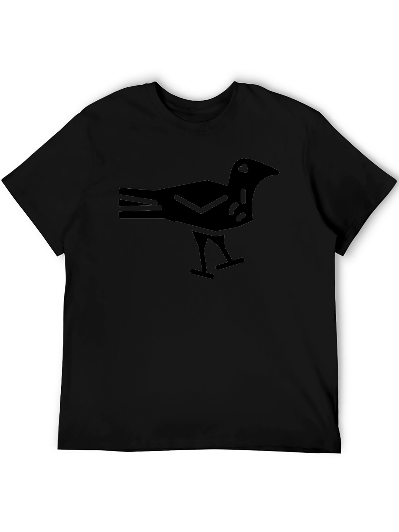 Minimalist Crow Graphic Black T-Shirt