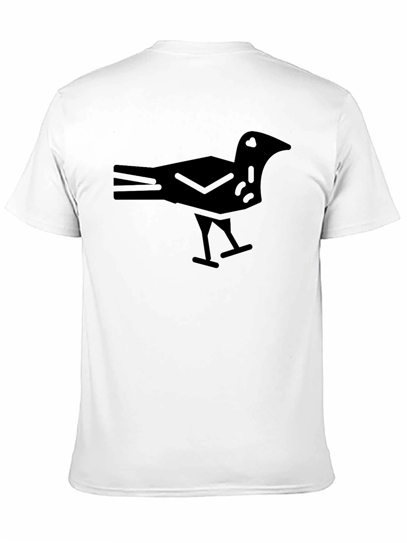 Minimalist Crow Graphic Black T-Shirt