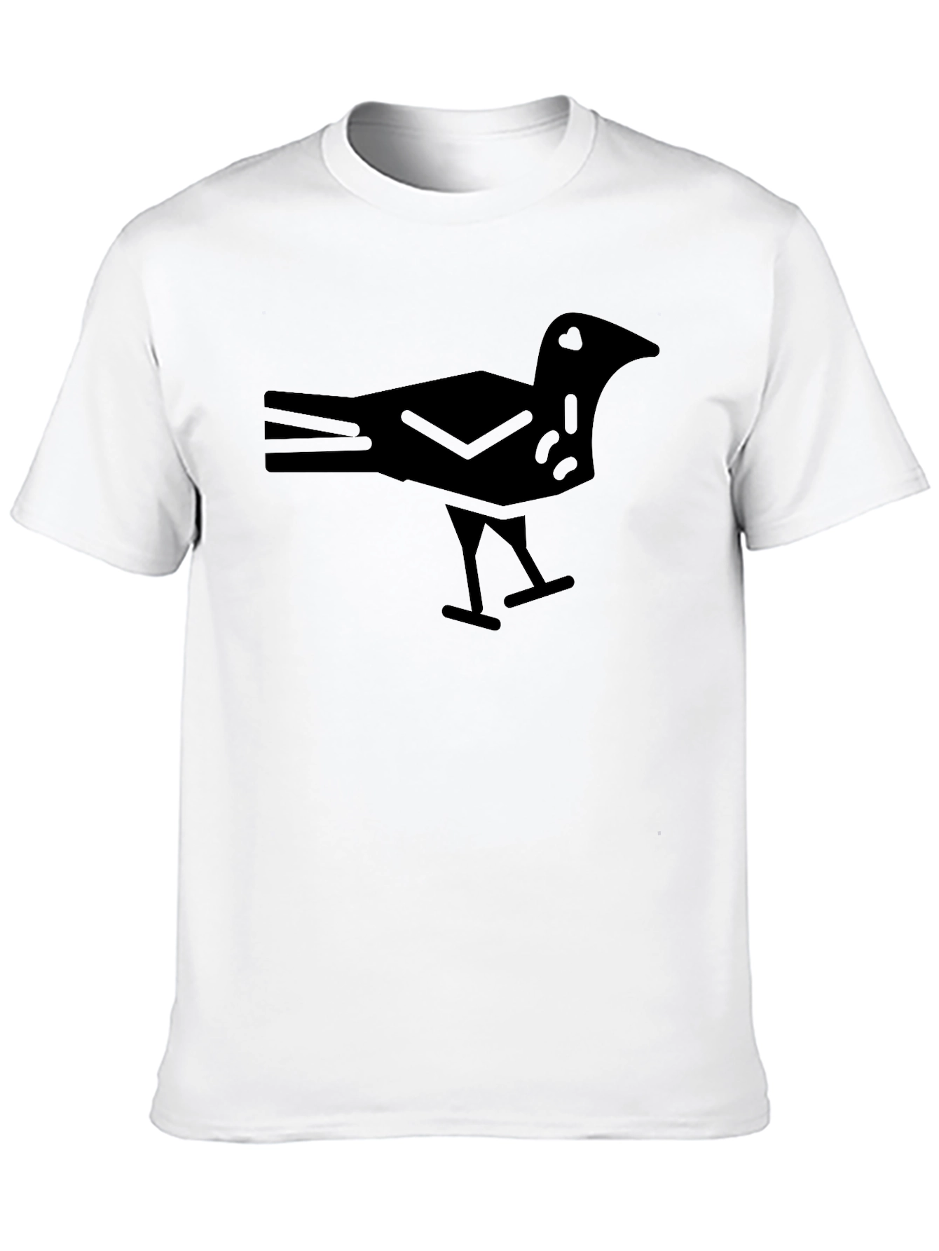 Minimalist Crow Graphic Black T-Shirt