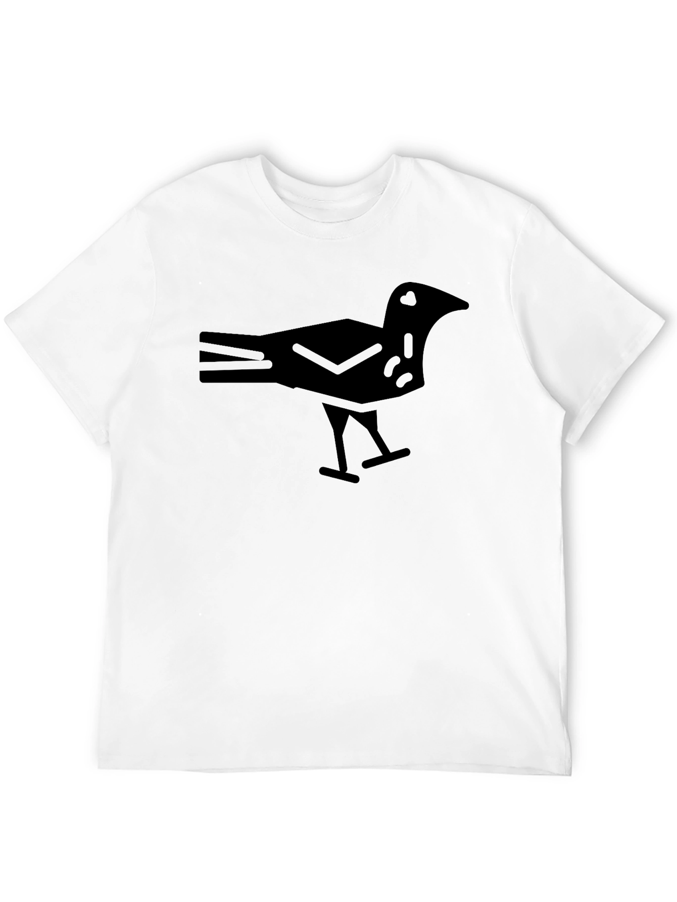 Minimalist Crow Graphic Black T-Shirt