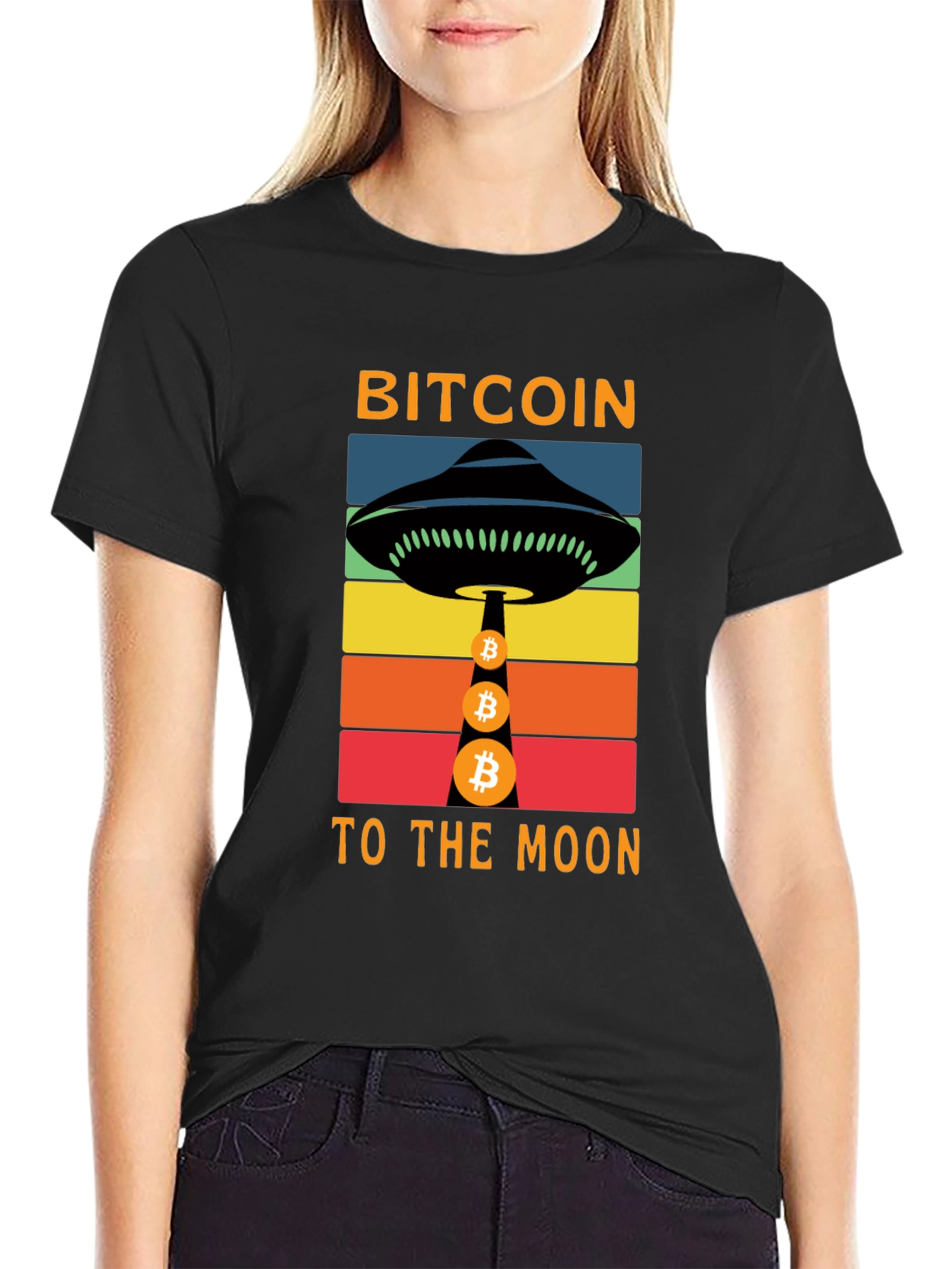 Bitcoin to the Moon Graphic T-Shirt