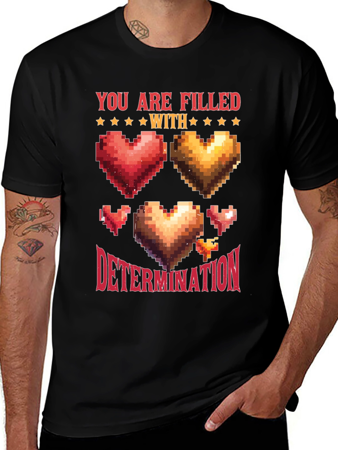 Pixel Heart Determination Graphic T-Shirt