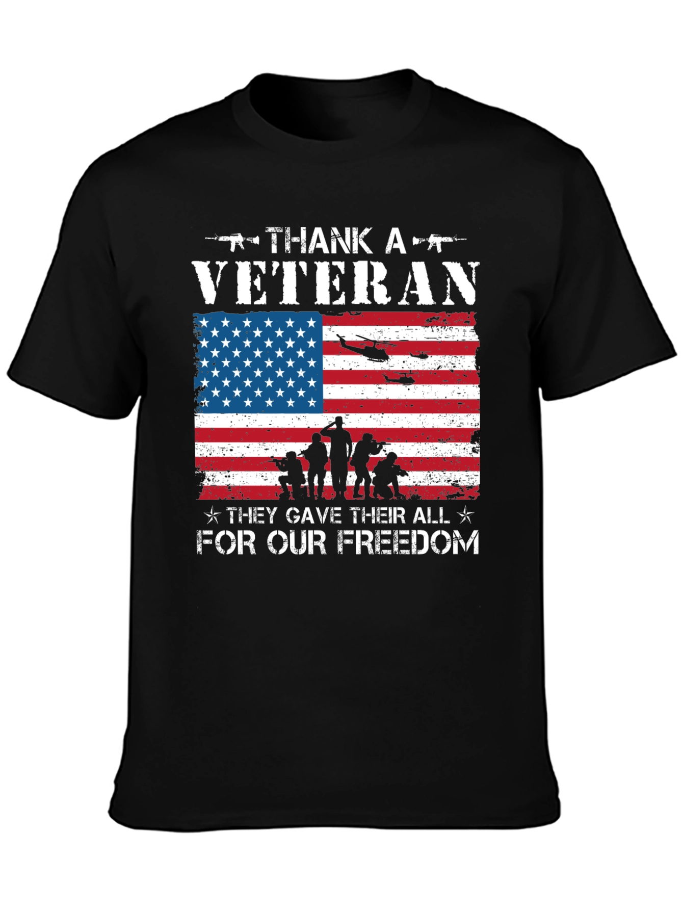 Thank A Veteran Patriotic Graphic T-Shirt