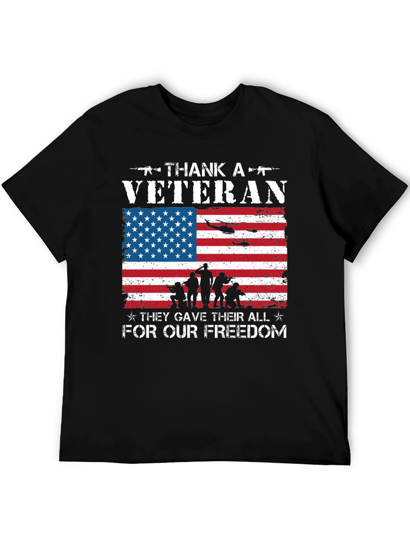Thank A Veteran Patriotic Graphic T-Shirt