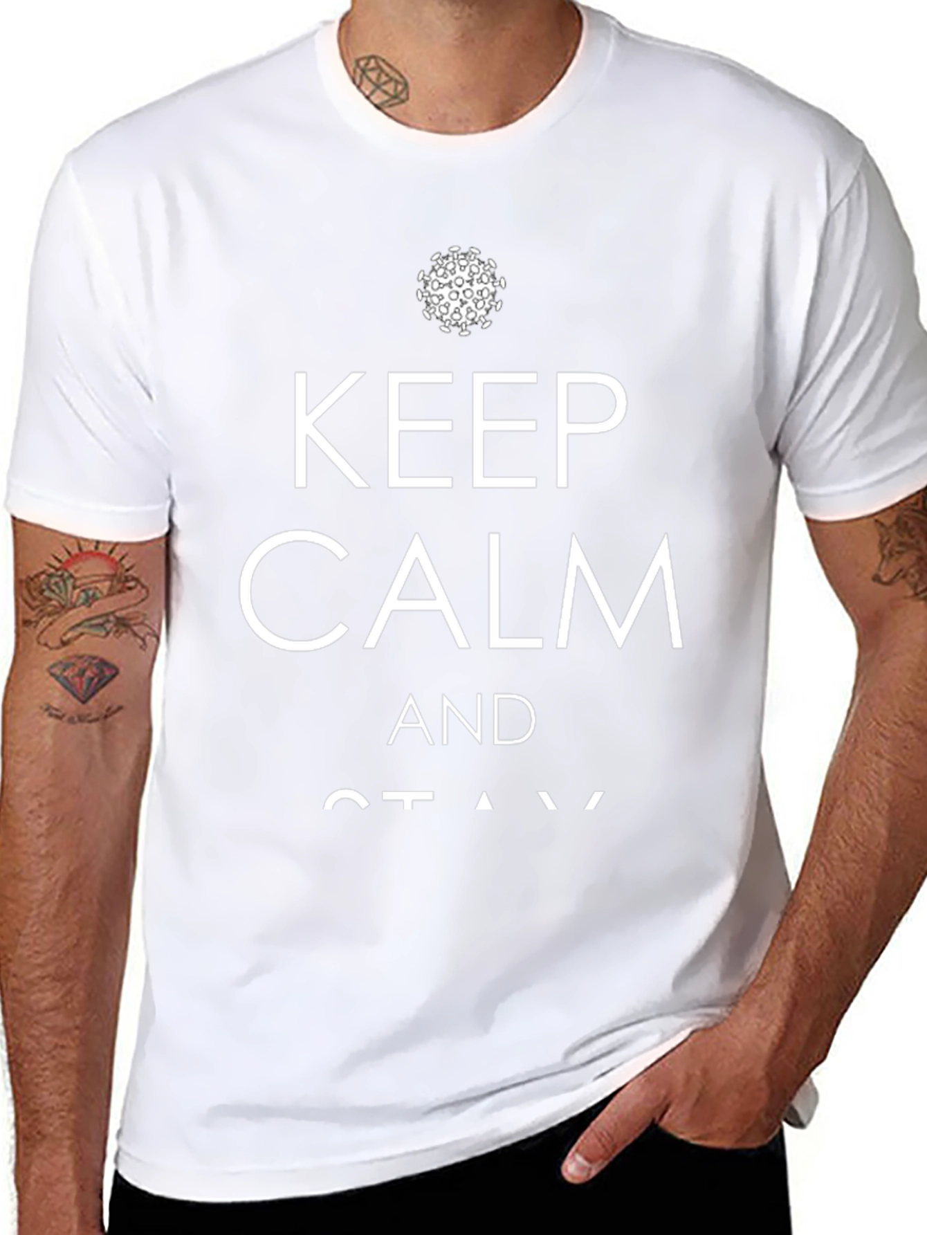 Keep Calm Stay Safe Graphic T-Shirt - Black