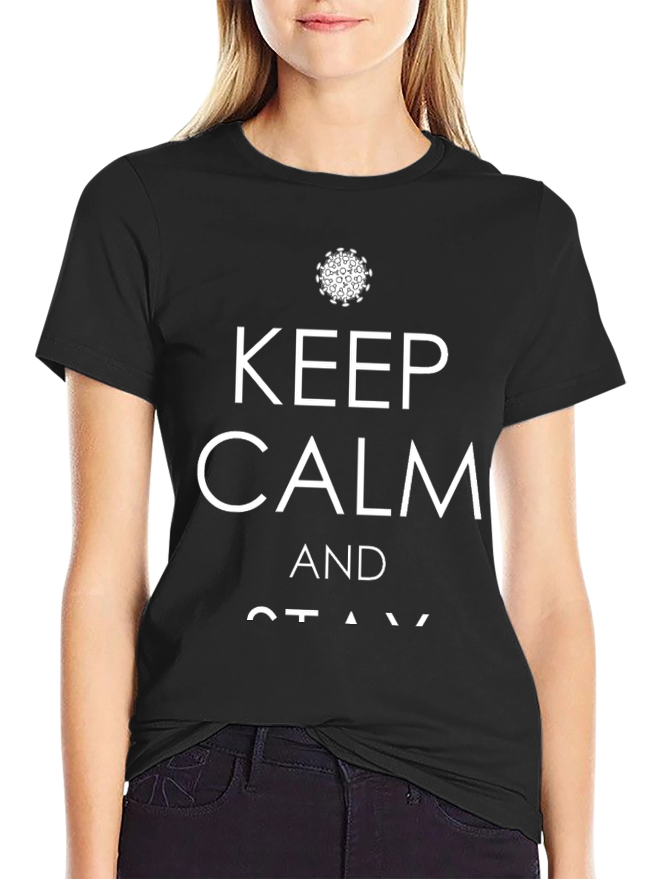 Keep Calm Stay Safe Graphic T-Shirt - Black