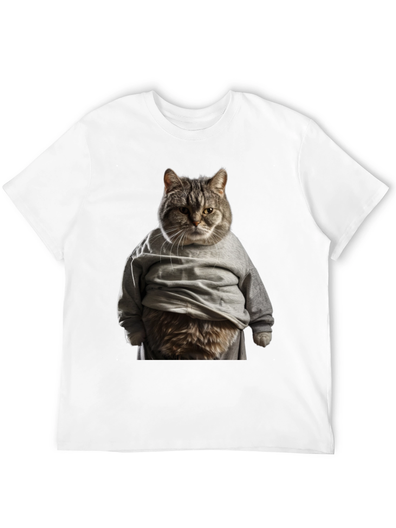 Cat in Hoodie T-Shirt Funny Graphic Tee