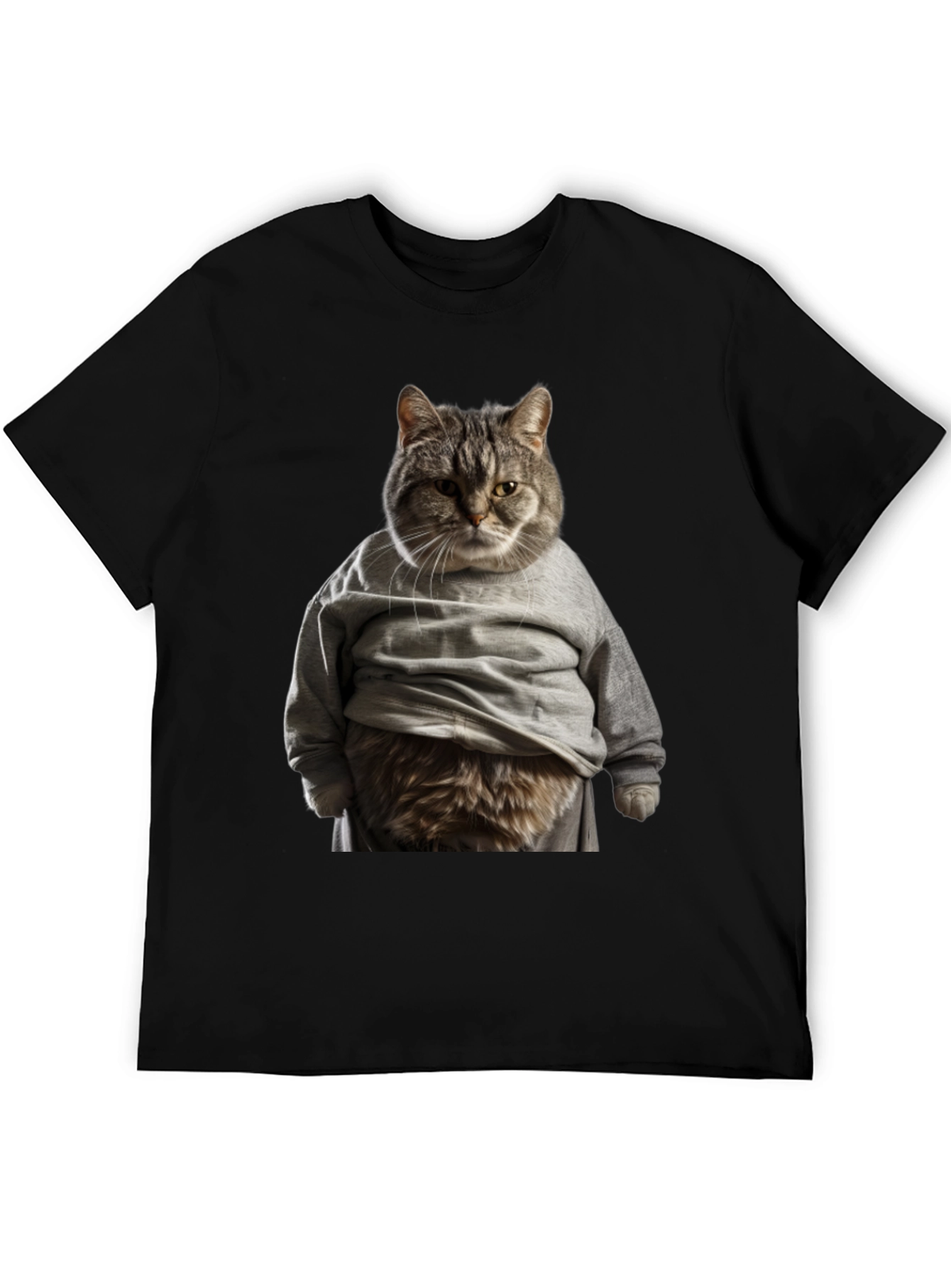 Cat in Hoodie T-Shirt Funny Graphic Tee