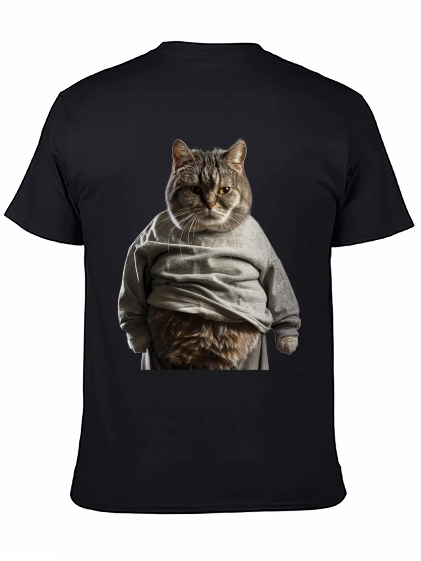 Cat in Hoodie T-Shirt Funny Graphic Tee