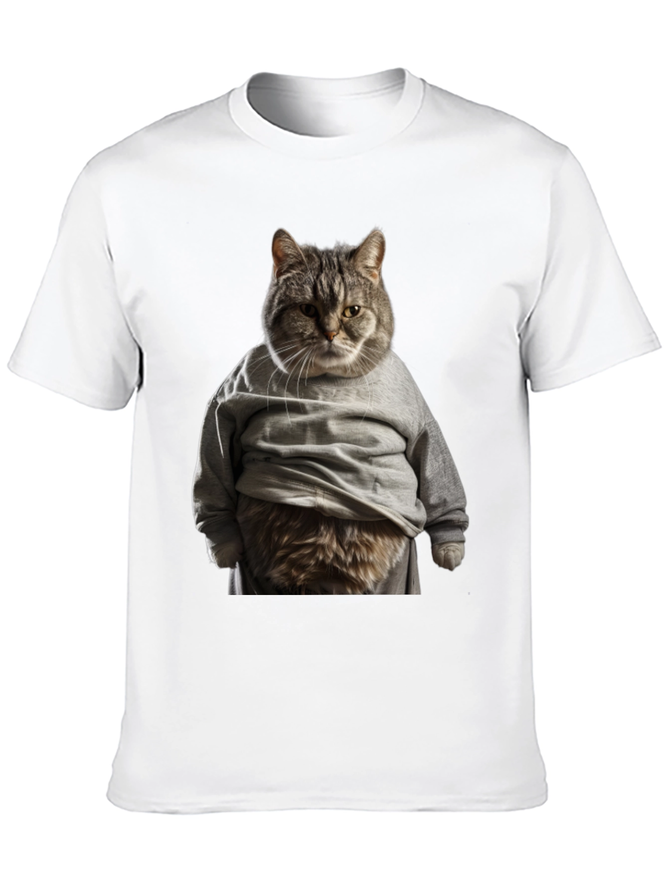 Cat in Hoodie T-Shirt Funny Graphic Tee