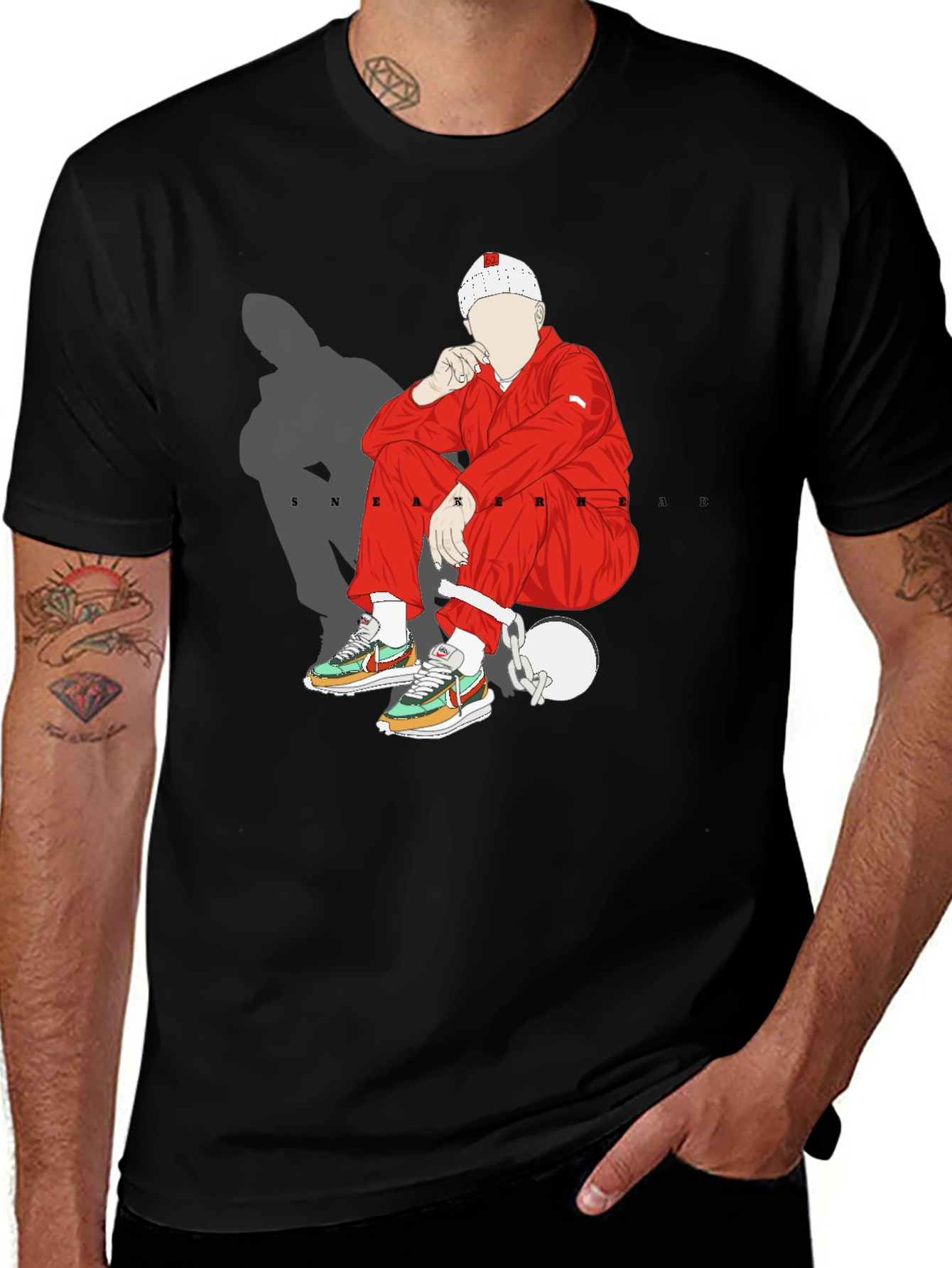 Sneakerhead Graphic Tee - Black Cotton Blend