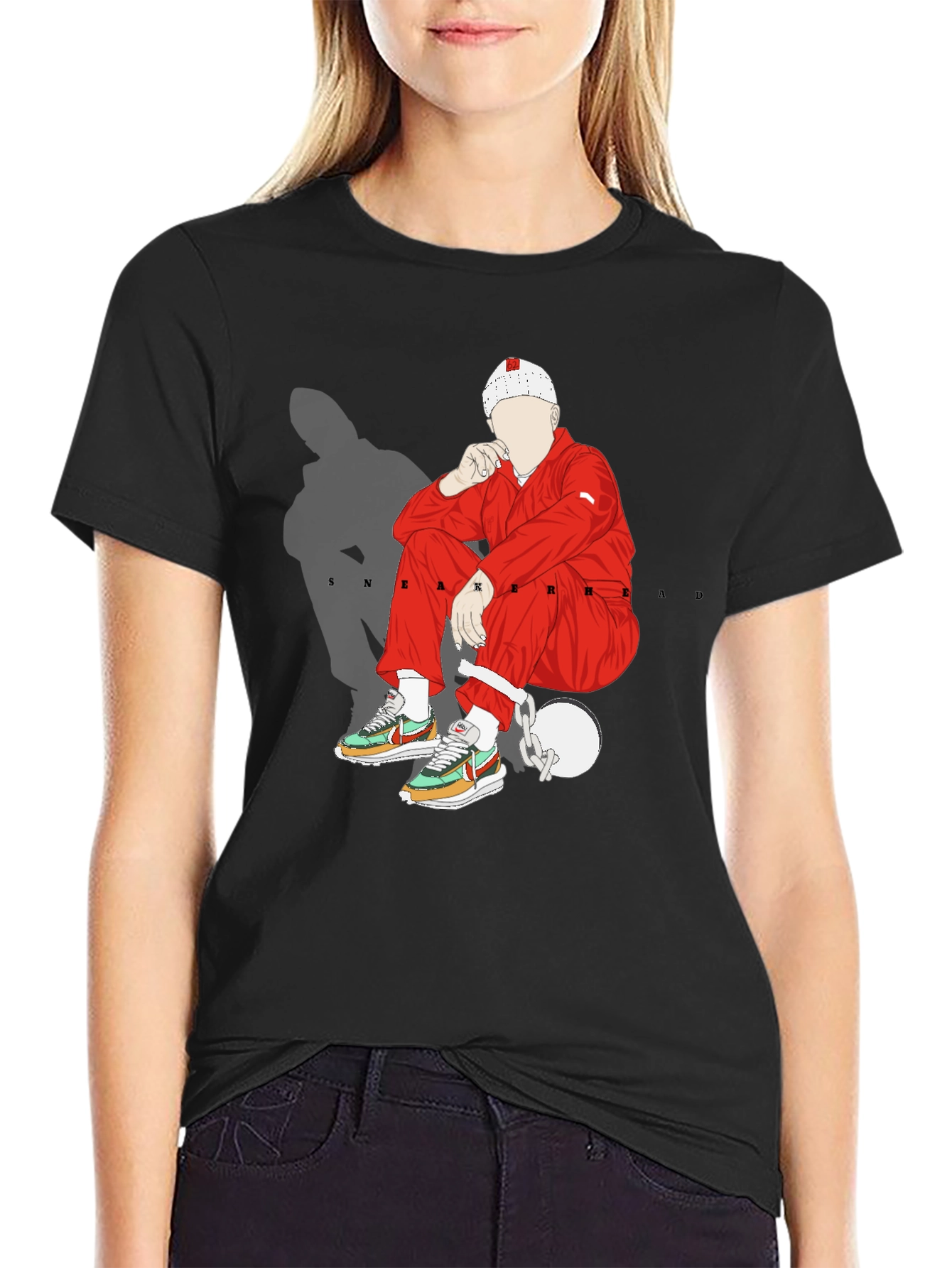 Sneakerhead Graphic Tee - Black Cotton Blend