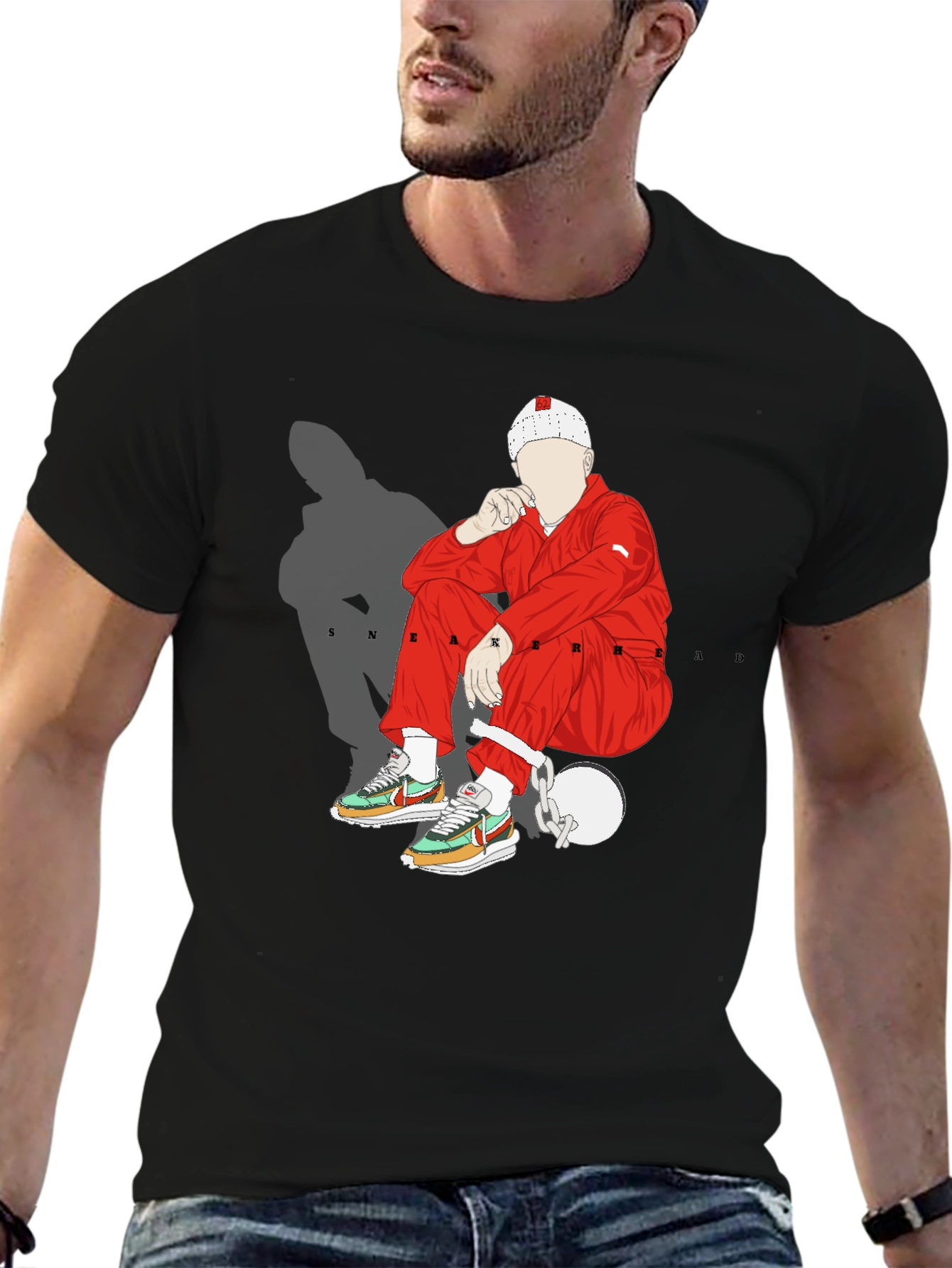 Sneakerhead Graphic Tee - Black Cotton Blend