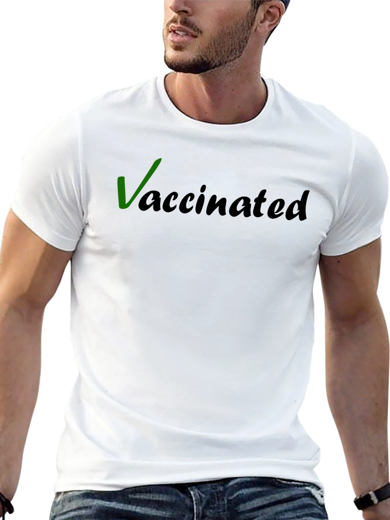 Vaccinated Black T-Shirt - Show Your Status