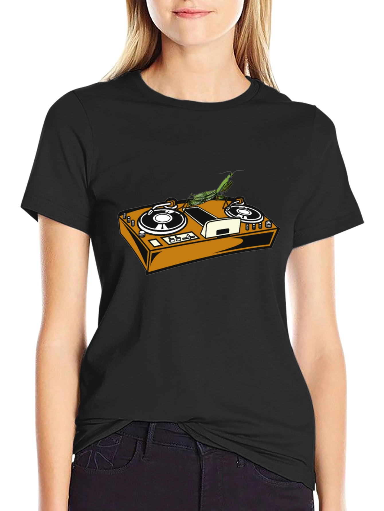 DJ Mantis Black Graphic Tee