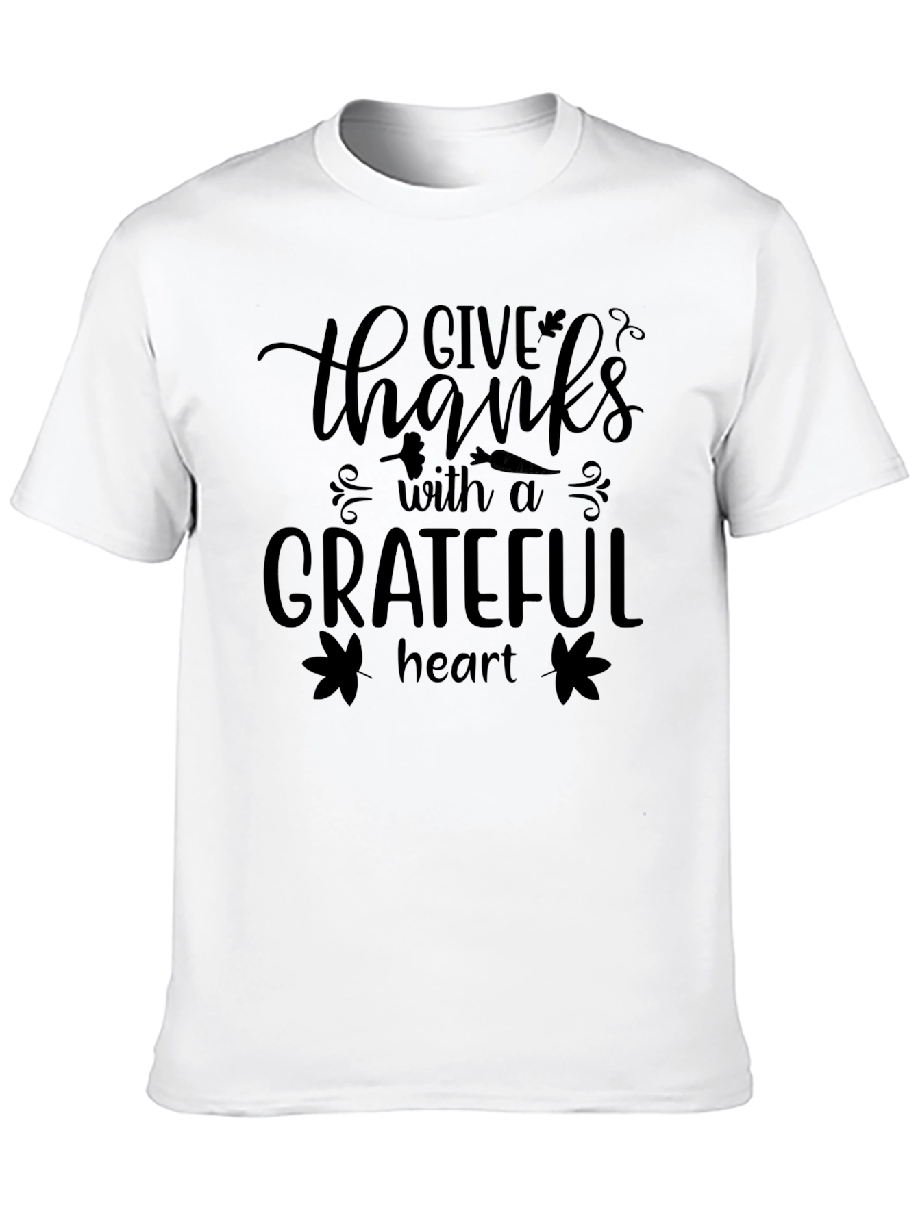 Give Thanks Grateful Heart Black T-Shirt