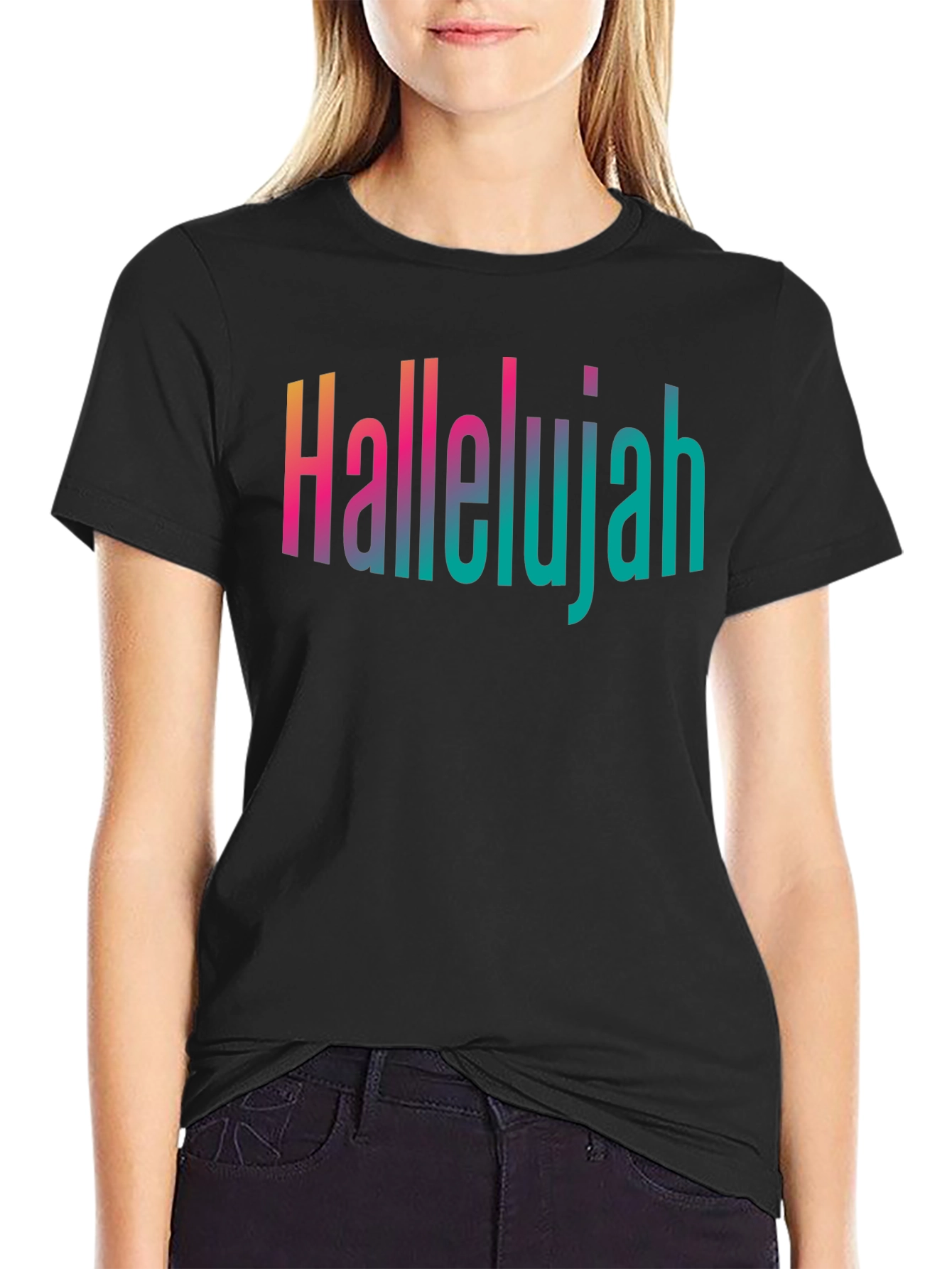 Hallelujah Gradient Graphic Tee - Stylish Christian Apparel